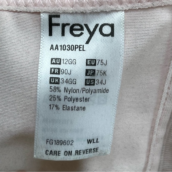 Freya Pink Moulded Balcony Underwire Bra Size 34J - Picture 7 of 7